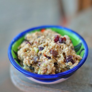 Rancho La Puerta muesli with apples, almonds and dried cranberries