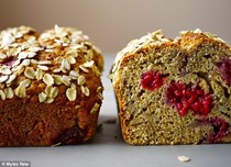 Raspberry & banana no-knead breakfast loaf