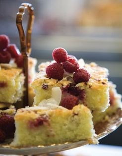 Raspberry & coconut slice