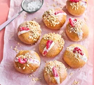 Raspberry & hazelnut maritozzi