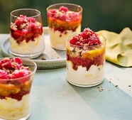 Raspberry & mango yogurt parfait
