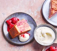Raspberry & rose marble cake