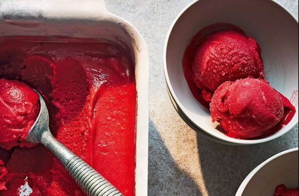 Raspberry & rosemary sorbet