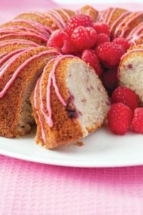 Raspberry & white chocolate bundt