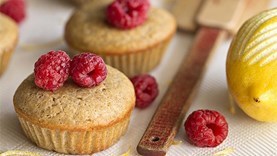 Raspberry, almond & yoghurt muffins [Eleanor Ozich]