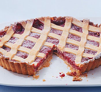 Raspberry almond lattice tart