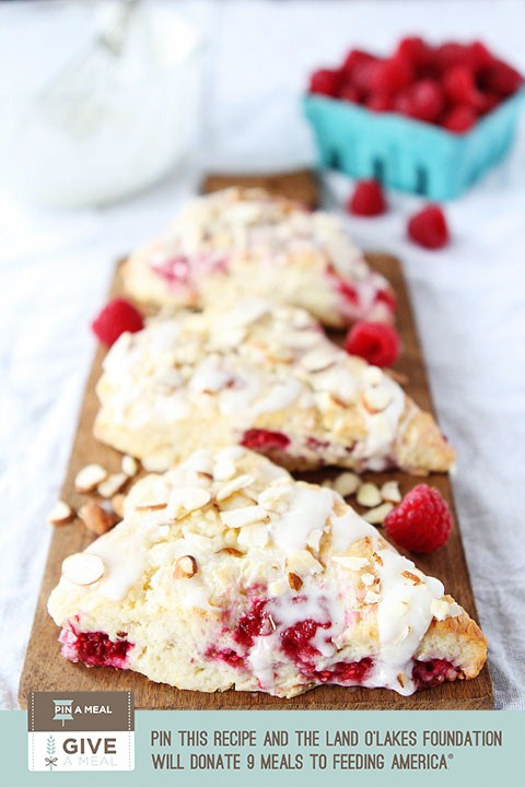 Raspberry almond scones