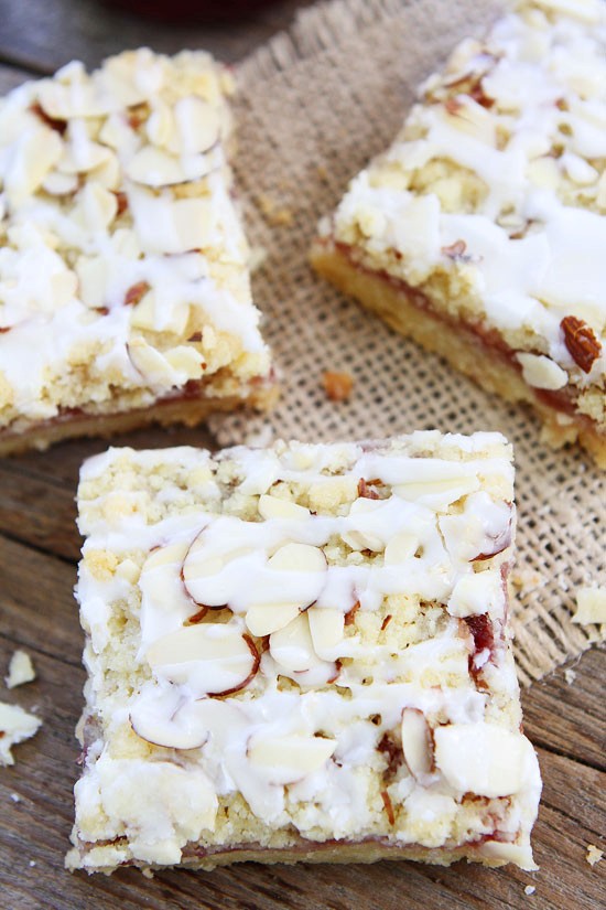 Raspberry almond shortbread bars
