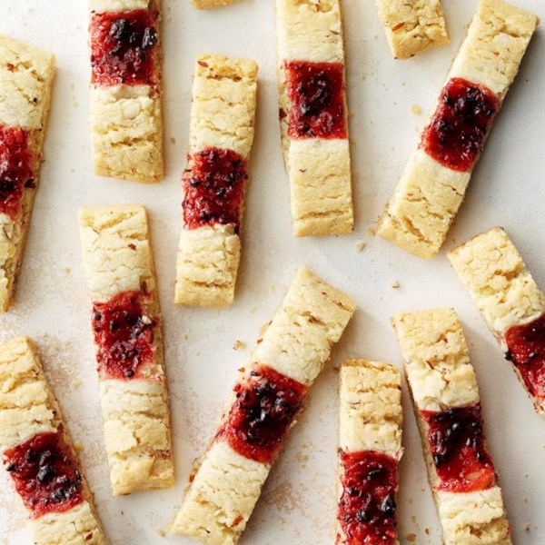 Raspberry almond strips