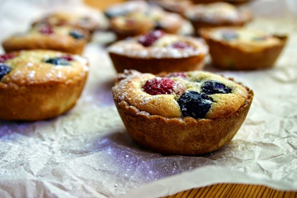 Raspberry and blueberry mini frangipane tarts