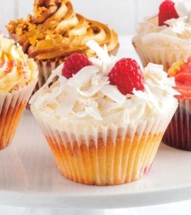 Raspberry and coconut cupcakes