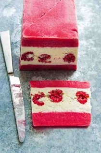 Raspberry and coconut semifreddo