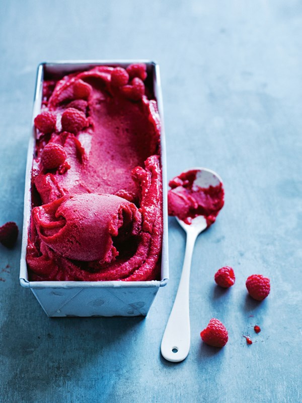 Raspberry and elderflower sorbet