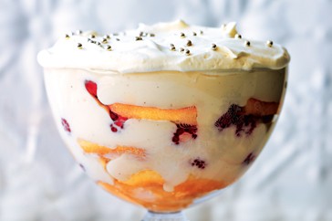 Raspberry and grappa trifle