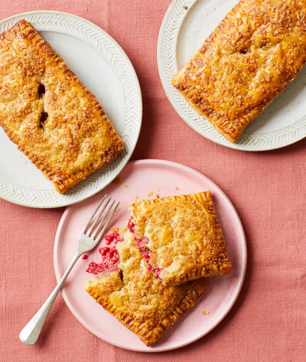 Raspberry and pistachio hand pies