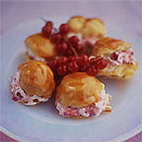 Raspberry and redcurrant puffs