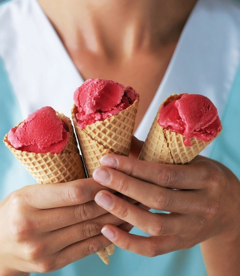 Raspberry and redcurrant sorbet
