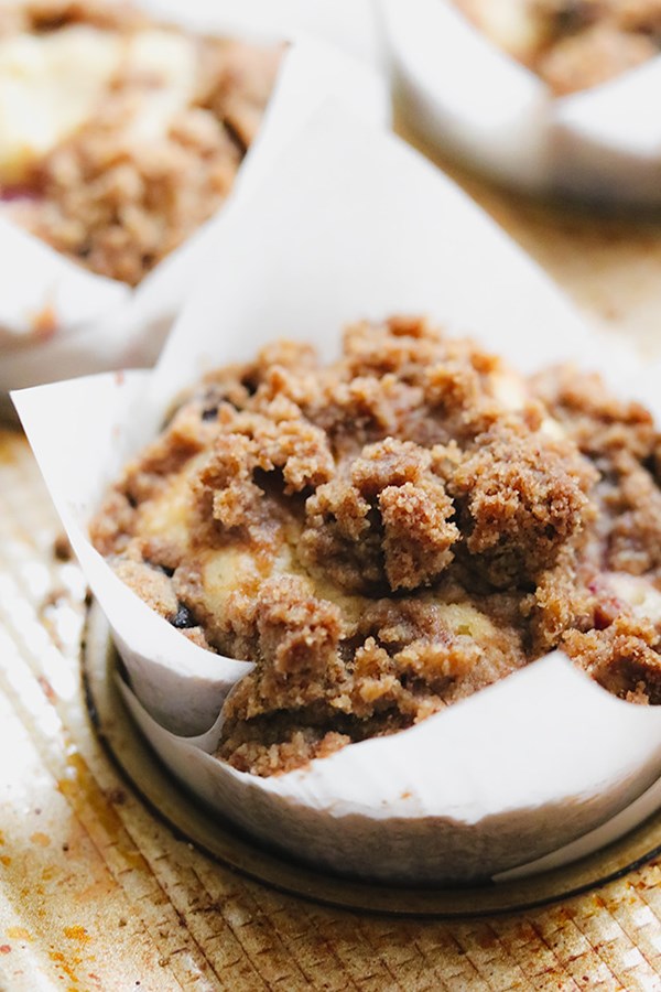 Raspberry and star anise crumble muffins