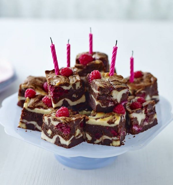 Raspberry and white chocolate brownies