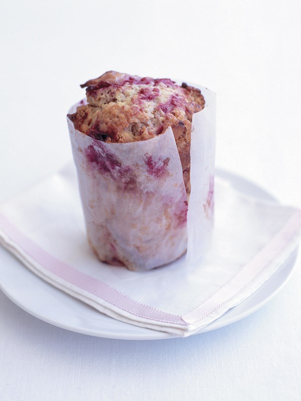 Raspberry and white chocolate muffins