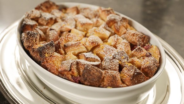 Raspberry baked French toast