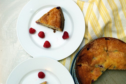 Raspberry buttermilk cake