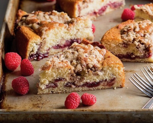 Raspberry-buttermilk coffee cake