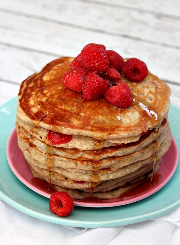Raspberry buttermilk pancakes