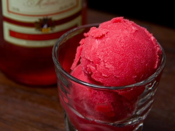 Raspberry-Campari sorbet