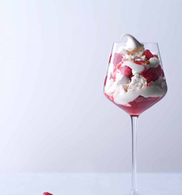 Raspberry cheesecake mess