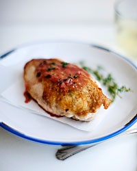 Raspberry chicken with thyme