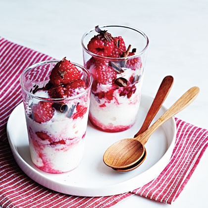 Raspberry chocolate parfait
