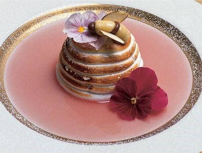 Raspberry choux strips