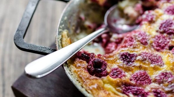 Raspberry clafoutis
