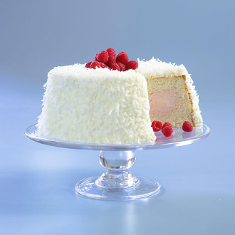 Raspberry coconut cloud cake