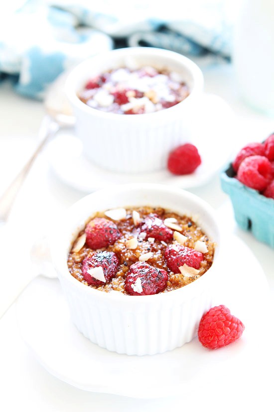 Raspberry coconut crème brûlée oatmeal
