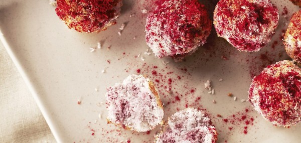 Raspberry coconut macaroons