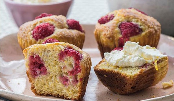 Raspberry cornmeal buttermilk muffins
