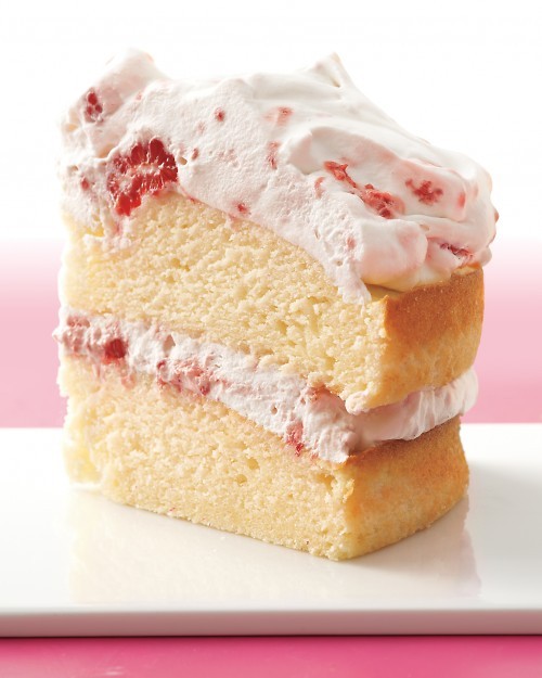 Raspberry-cream layer cake