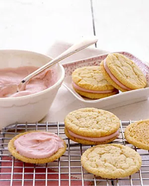 Raspberry cream sandwiches