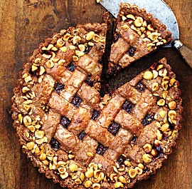 Raspberry-currant Linzer torte
