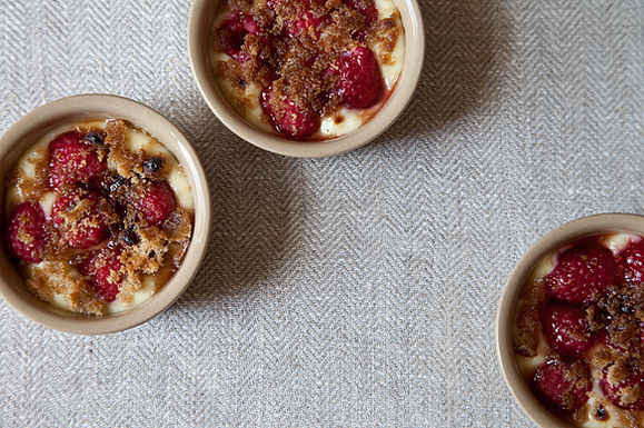 Raspberry custard cups
