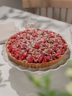 Raspberry custard tart