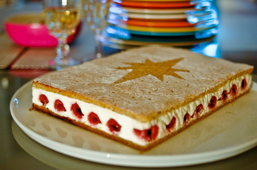 Raspberry Dacquoise entremets