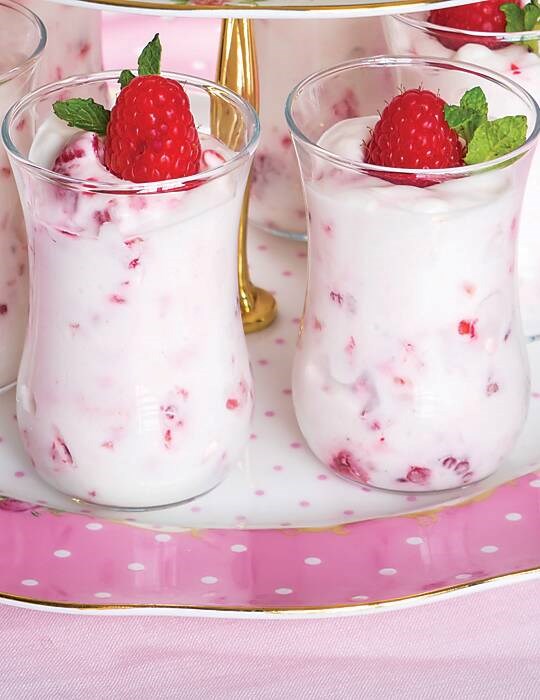 Raspberry-elderflower fool