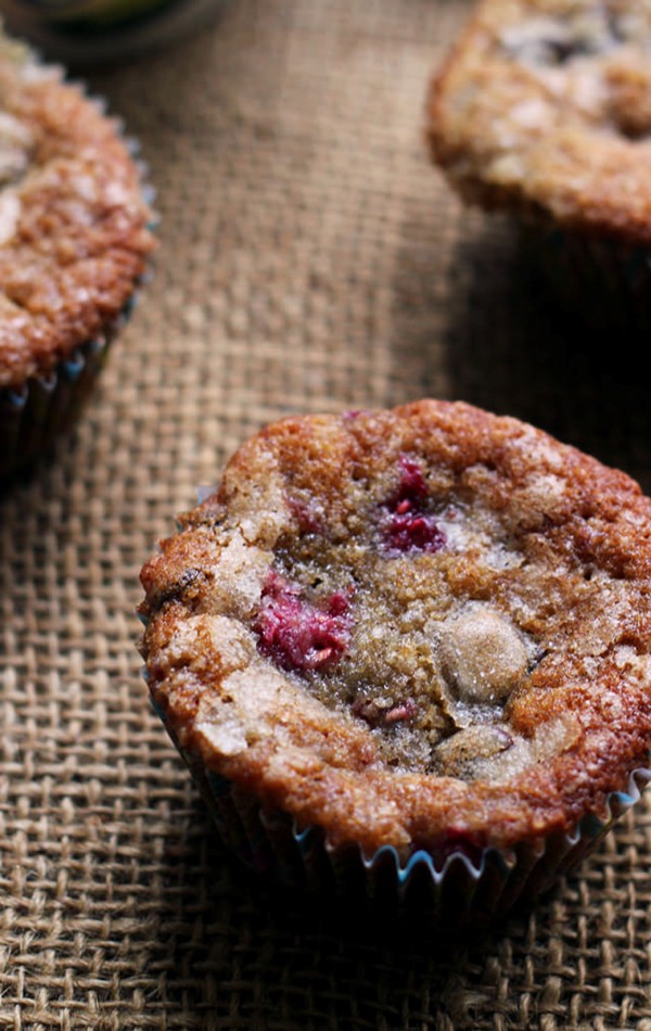 Raspberry espresso chocolate chip muffins