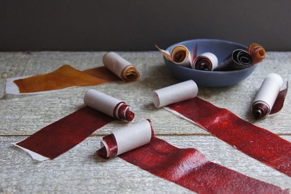 Raspberry fruit roll-ups