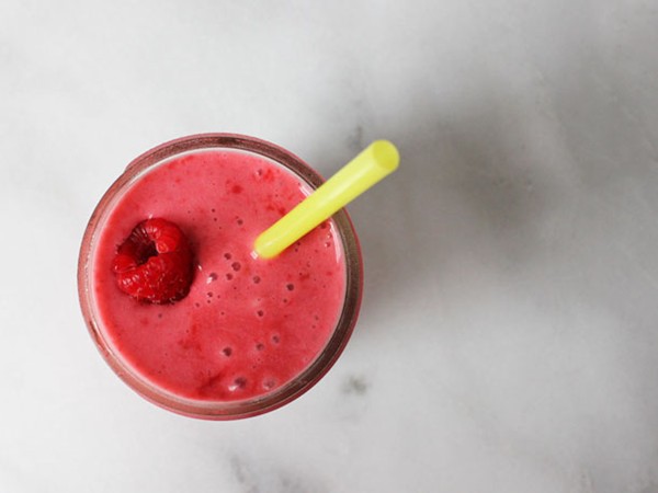 Raspberry, ginger, and coconut shake