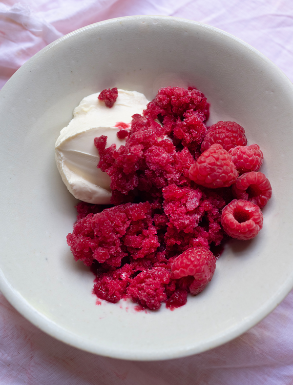 Raspberry granita