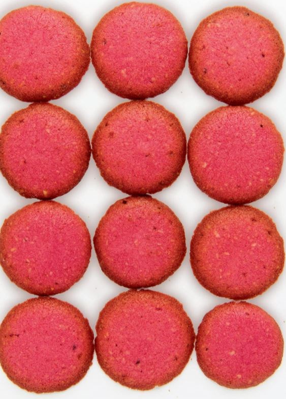 Raspberry-hazelnut butter cookies (Palets à la framboise)